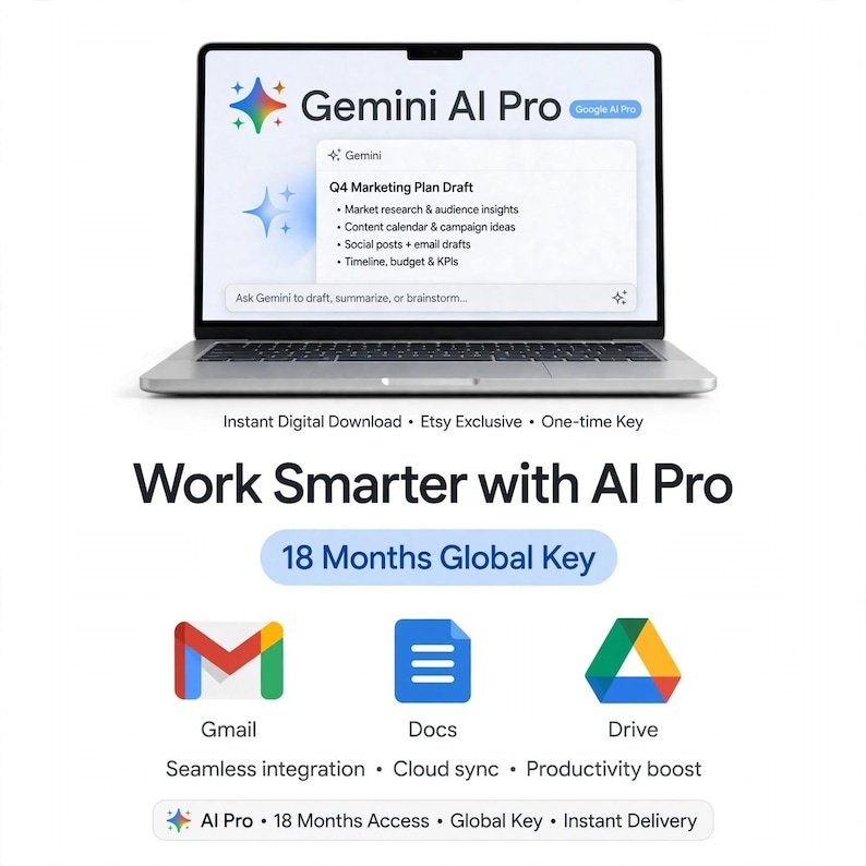 Google AI Pro 18 mois | Accès avancé Gemini | 2 To de stockage + Veo 3 | Clé numérique globale | Livraison instantanée pour les nouveaux comptes - Image 2